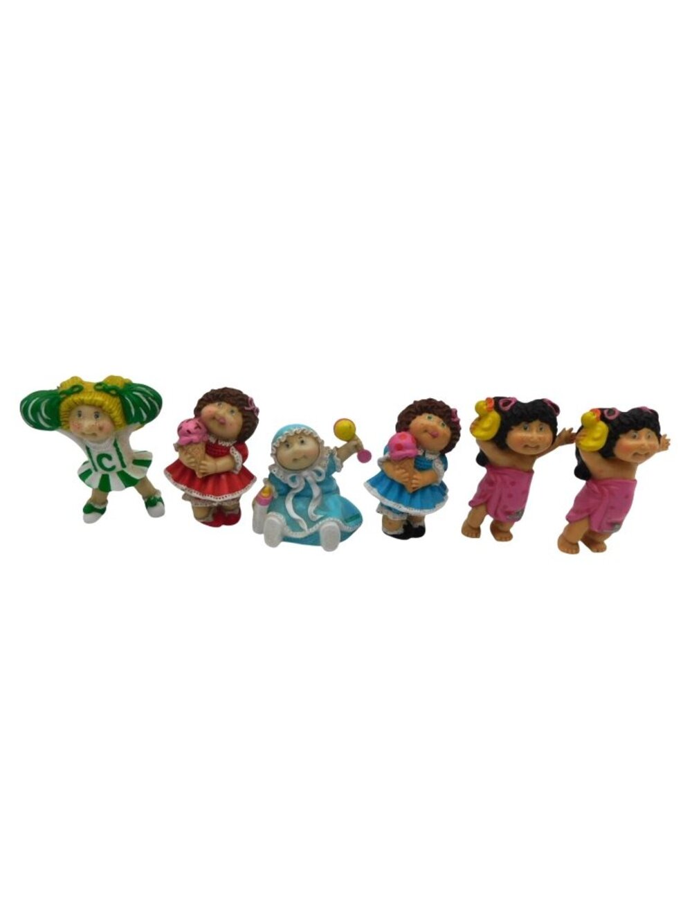 Cabbage Patch Kids Plastic Figurines Set Of 6 Vintage 1984 Hong Kong Collectible